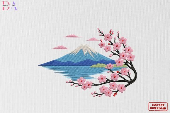 Cherry Blossom Mountain Serenity Embroidery Review