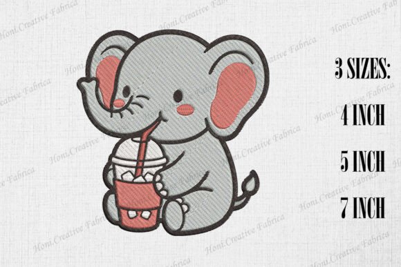 Cute Elephant Loves Iced Coffee