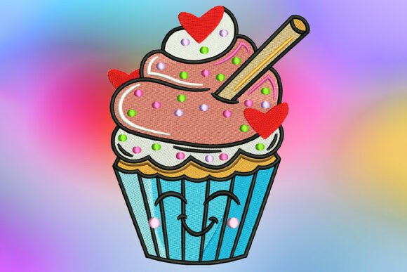 Cute Strawberry Heart Cupcake Embroidery Review