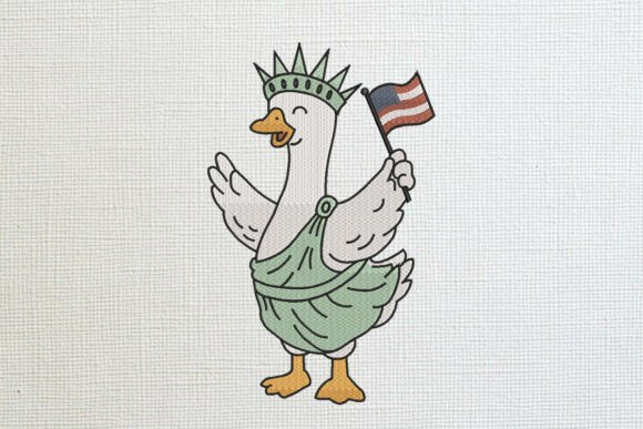 Patriotic Liberty Goose with US Flag