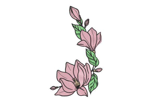 Pink Magnolia Branch Embroidery Review