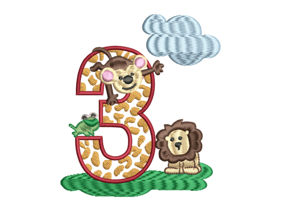 Safari Animals Number 3 Birthday Embroidery Review