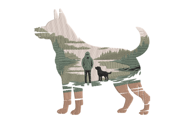 Wolf Silhouette Landscape Embroidery Review